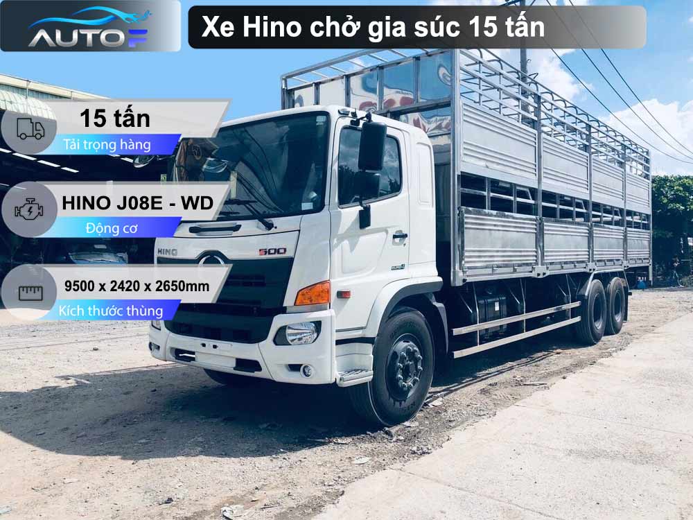 Xe Hino chở gia súc 15 tấn